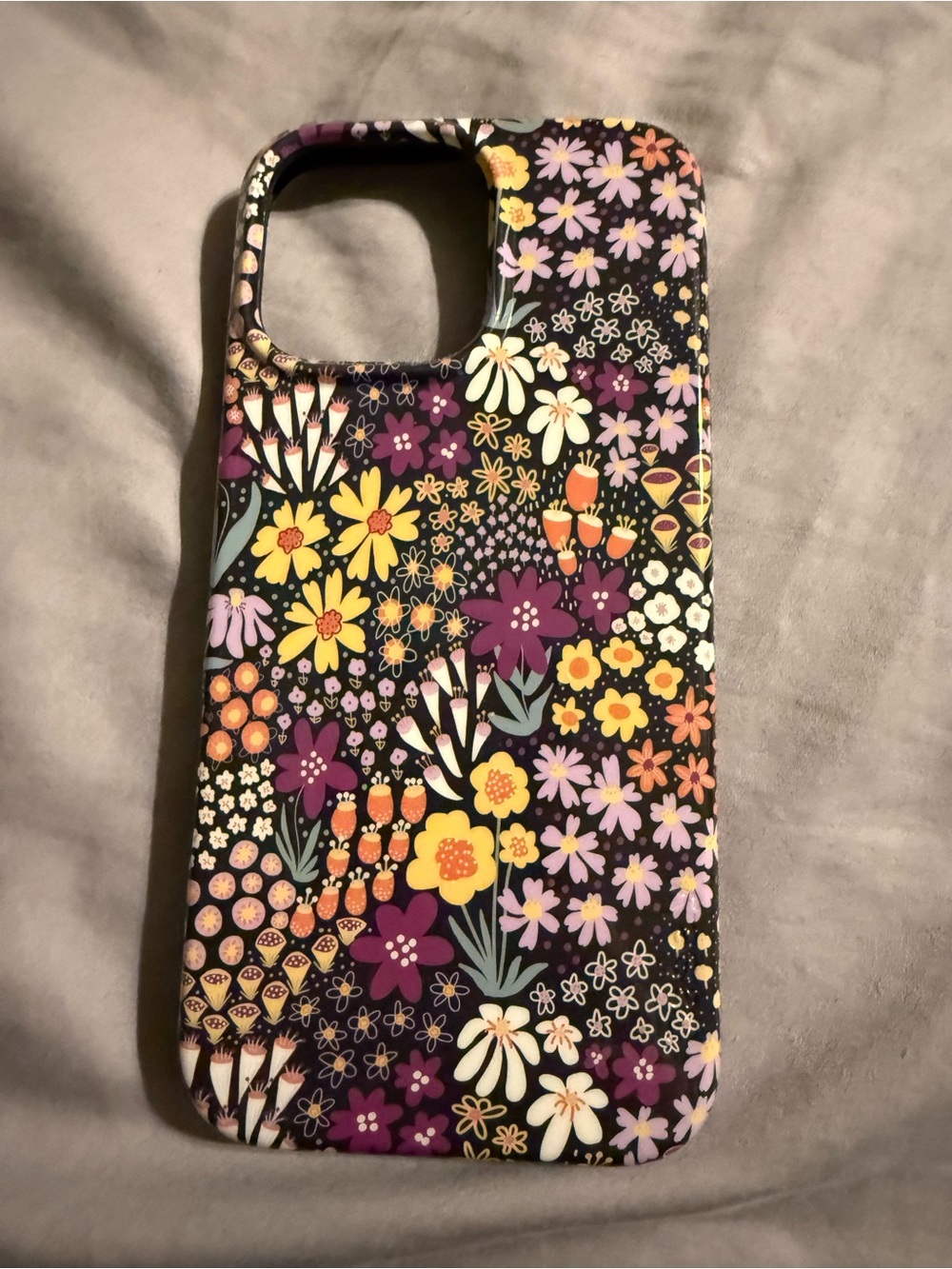 Floral Mixed-Color Phone Case - Black Background